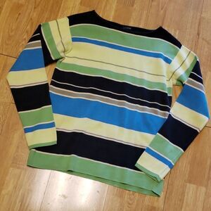 J Crew striped cotton sweater sz small